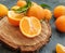 Fresh tangerines natural organic seasonal on concrete background clementine, group