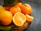 Fresh tangerines sweet clementine concrete background clementine, group