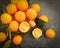 Fresh tangerines sweet concrete background clementine, group