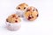 Fresh Tasty Baked Canberry Muffins on White Background Tasty Handmade Cupcakes Copy Space