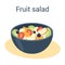 Fresh tasty fruit salad. Delicious apple, orange and banana.