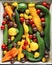 Fresh and tasty Vegetables from the market, decorated in a vintage baking tray,