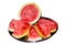 Fresh testy sliced watermelon on plate.