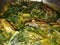 Fresh testy vegetables with fish curry