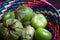 Fresh Tomatillos in Basket in Mexico