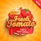 Fresh tomato logo, label or sticker.