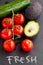 Fresh tomatoes and avocados and cucumber