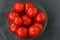 Fresh tomatoes with cuts. Preparation for blanching