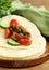 Fresh tortilla fajita wraps with beef and vegetables