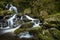 Fresh Trickling Water Flowing Down Lodore Falls Waterfall In The Lake District, Cumbria, UK.