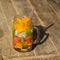 Fresh tropical fruit in glass mug - healthy breakfast, weight loss concept. Thailand