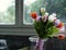 Fresh Tulips Flowers Arrangement Decorative