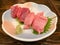 Fresh Tuna fish slice serve with wasabi