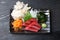 Fresh tuna sliced sashimi plate
