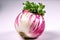 Fresh turnip with leaf, isolate on white background. Macro studio shot. AI generated