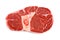 Fresh veal shank meat on white background