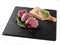 Fresh veal tenderloin with spices on a blackboard. veal. meat