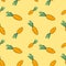fresh vegetable carrot orange repeat seamless pattern doodle cartoon style wallpaper