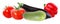 Fresh vegetable eggplants,marrow , tomatoes and red pepper isolated on white