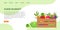 Fresh vegetable food banners with cartoon veggies