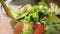 Fresh vegetable salad in glass bowl