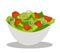 Fresh vegetable salad in gray ceramic bowl