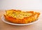 Fresh vegetable and salmon quiche tart