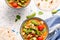 Fresh Vegetable Soup Curry with Peas and Beans