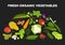 Fresh vegetables advertisement with organic healthy vegetarian products and greenery from farm full of vitamins