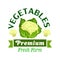 Fresh vegetables badge with cauliflower cabbage