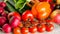 Fresh vegetables. Colorful vegetables background. Healthy vegetable . Assortment of fresh vegetables close up.Healthy food