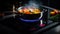 Fresh vegetables cooking on stove top burner generated by AI