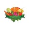 Fresh vegetables design concept icon.