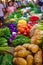 Fresh vegetables and fruits at local market in Sanya, Hainan, China