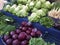 Fresh vegetables in market stall