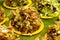 Fresh vegetables on market stall for sale in Chiang Mai local market, Thailand,