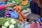 Fresh vegetables selling at the street market