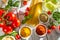 Fresh vegetables and spices in Italian cuisine