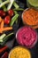 Fresh vegetables and vibrant dip selection