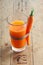 Fresh vegetarian carrot juice blend