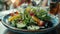 Fresh vegetarian meal gourmet salad with organic ingredients and