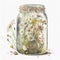 Fresh and Vibrant: Gorgeous Daisy in mason jar Watercolor AI Generated