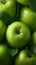 Fresh and vibrant Overhead perspective of ripe green apples