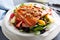 Fresh and vibrant salad with salmon