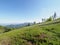 Fresh view of Klimczok mount in Silesian Beskids Mountains range landscape near european Bielsko-Biala city, Poland