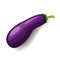 Fresh violet eggplant icon isolated, healthy organic food, vegetable, vector illustration.