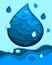 Fresh water. Banner design template. Abstract water drop paper c