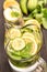 Fresh water with cucumber, lemon and mint