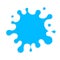 Fresh water splash vector icon. White blot, drop illustration. Water logo template. Blue paint sign design.