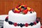 Fresh wedding fruitcake